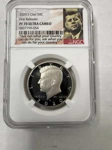 2020 S Kennedy Half Dollar Clad NGC PR70 UC First Releases DP-381 - Picture 1 of 3