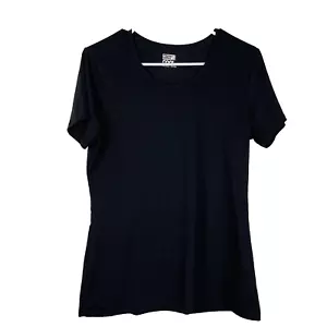 32 Degrees Cool Womens Black T-shirt Top Size L Stretch Crew Neck Short Sleeve - Picture 1 of 6