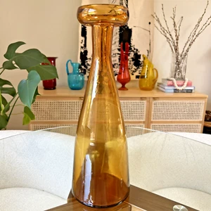Amber Blenko-type Candle Holder/Vase – 15" Tall – Mid-Century Modern Hand Blown - Picture 1 of 9