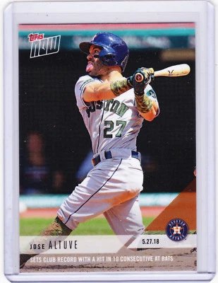 Jose Altuve Houston Astros Topps NOW Moment 256 on 5.27.18 2018 Print Run 335 - Image 1 of 2