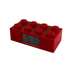 Lego RED Block Alarm Clock 2010  Digital ClicTime Holdings Working