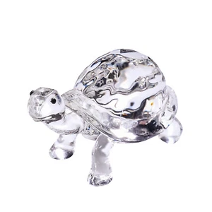 Klare Kristall Schildkröte Figur Sammlerstück Glas Schildkröte Ornament Wohndeko - Bild 1 von 5