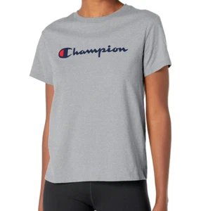 Champion Stonewash Classic Cotton Crew Neck Tee T-Shirt Black Size Large - Picture 1 of 3