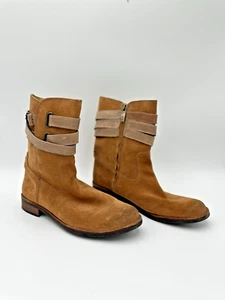 Bussola Sevilla-Woman's Size 9-9.5 Mid-Calf Biker-Zip-No Heel-Buckle/Strap - Picture 1 of 6