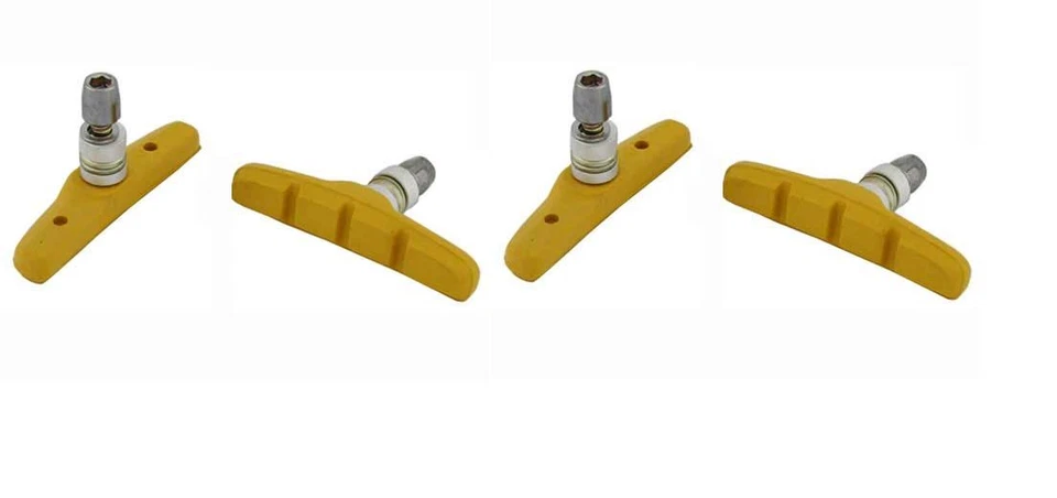 JUEGO DE 2 ZAPATAS DE FRENO ROSCADAS AMARILLAS PINZA DE FRENO EN V 70 MM DE LARGO NUEVAS Foto 1 de 1