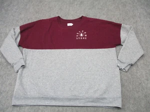 Volcom Sweater Womens Large Gray Red Pullover Crew Neck Ladies Spell Out Stone - Picture 1 of 8