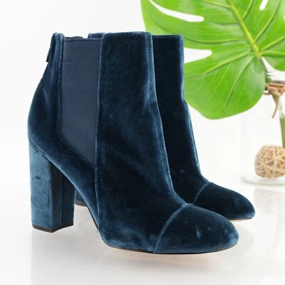 Bota Sam Edelman Taye para mujer talla 7. 5 Chelsea de terciopelo aplastado azul Foto 1 de 4