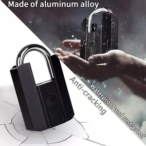 Wasserdicht Smart Bluetooth Fingerabdruck Vorhängeschloss & Schlüssel Schwerlast Schließfach Schloss APP - Bild 1 von 14