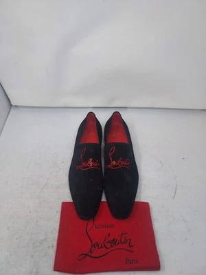 CHRISTIAN LOUBOUTIN EU 44.5 US 11.5 NEW Black Dandelion Strass Suede Logo Shoe - Image 1 of 4