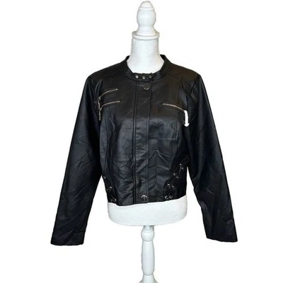 Jaqueta de motociclista Venus preta couro sintético tamanho pequeno - Imagem 1 de 4