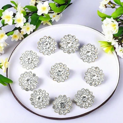 50 piezas Adornos de diamantes de imitación Cristal Decoración Broche Botón Tapa Plana DI... Foto 1 de 4