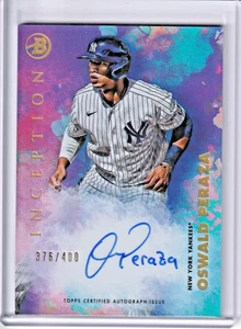 2021 Bowman Inception Oswald Peraza Prospect Auto /400 #PA-OP Yankees - Picture 1 of 2