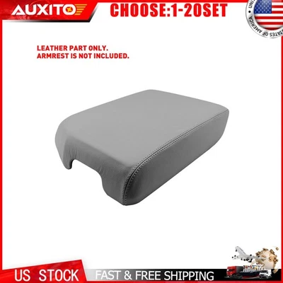 Cubierta de tapa de consola de cuero gris 1-10X para Toyota Tundra 2007-13 y Sequoia 2008-22 Foto 1 de 4