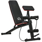 HOMCOM Foldable Dumbbell Bench Weight Training, 7 Incline Adjustable, Red