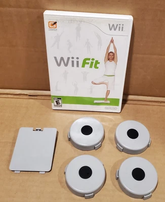 OEM Nintendo Wii Fit Balance Board Feet Risers Set of 4, Battery cover, Game - Image 1 of 2