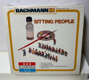 Vintage Sealed Bachmann Plasticville 2914 HO 1/87 Scale Sitting People Figures - Picture 1 of 2