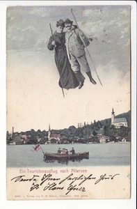 BEZIRK VÖCKLABRUCK , IM FLUGE DURCH ATTERSEE , ca1905 - Bild 1 von 2