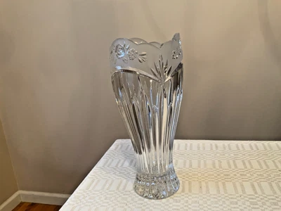 厚透明霜状水晶玻璃花瓶波浪形上衣,大号 10 — 第 1/4 张图片