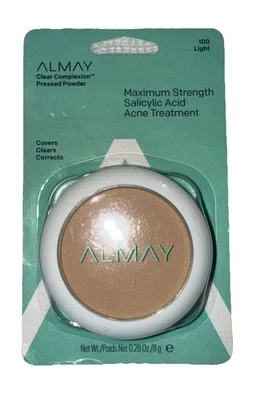 1 Almay 100 LIGHT Clear Complexion Pressed Powder with Acne Treatment -0.28oz/8g - Image 1 of 2