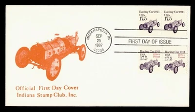 DR WHO 1987 FDC TRANSPORTATION COIL RACING CAR CACHET COMBO PAIR M60502 - Image 1 of 2