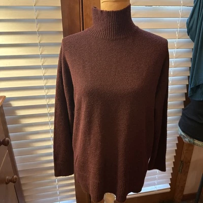 Suéter Michael Stars para mujer pequeño cuello alto granate mezcla de poliéster Foto 1 de 4