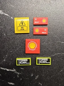 Lego City Tankstelle Fliesen Sticker Shell Urbo Oil - Bild 1 von 1
