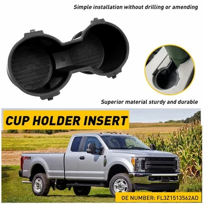 For 2015-2017 17-2022 Ford F-150 F-250 Front Seat Dual Cup Holder Rubber Insert - Image 1 of 4