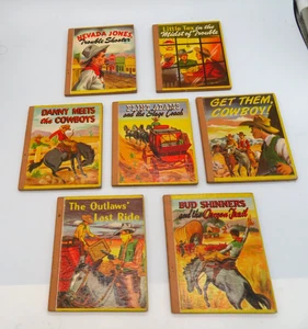 Vintage Antique Ten Cowboy Stories 7 Children's Story Books Samuel Lowe Company - Imagen 1 de 10