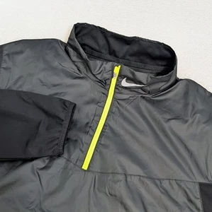 Nike Golf 1/4 Zip Pullover Windbreaker Reißverschlusstaschen Herren XL schwarz grün Akzent - Bild 1 von 9