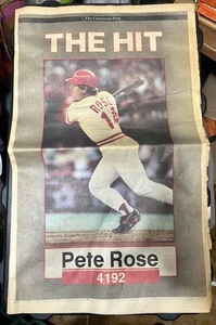 Pete Rose The Hit Cincinnati Post Zeitung 9.12.1985 - Bild 1 von 3
