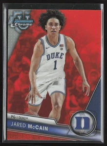 2024 BOWMAN U CHROME JARED McCAIN ORANGE REFRACTOR #D 13/25 DUKE - Picture 1 of 2