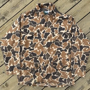 Vintage SafTbak Duck Camo Button Up Shirt USA Made 70s 80s Hunting Size L - Picture 1 of 13