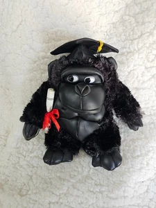 Dan Dee Graduation Diploma & Cap Gorilla Ape Plush Stuffed Animal Toy Black 7" - Picture 1 of 14