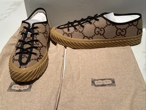 GUCCI Monogram Jumbo GG Lace Papin Mens Tortuga Low Top Sneakers GUCCI 12.5/US13 - Picture 1 of 12