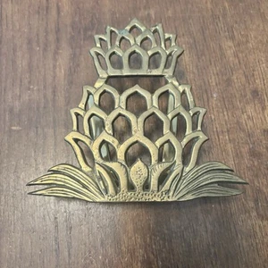 Vintage Solid Brass Pineapple Mail Letter Napkin Holder Organizer Ornate - Picture 1 of 5