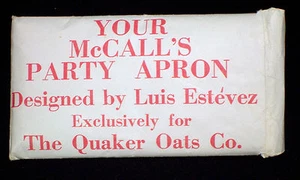 NEW UNCUT McCALL'S PARTY APRON BY LUIS ESTEVEZ FOR QUAKER OATS CO - Picture 1 of 2