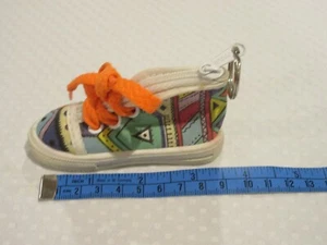 Vtg. 90's Keychain Hightop Tennis Shoe Neon Laces Stan Novelty - Picture 1 of 4