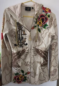 Christian Audigier Vintage Y2K Zip-Up Jacket Hoodie Ed Hardy Size S - Picture 1 of 7