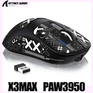 Ratón inalámbrico para juegos ATTACK SHARK X3MAX PAW3950, 42000 DPI, 750 IPS, 50 GACC, 49 g - Imagen 1 de 104