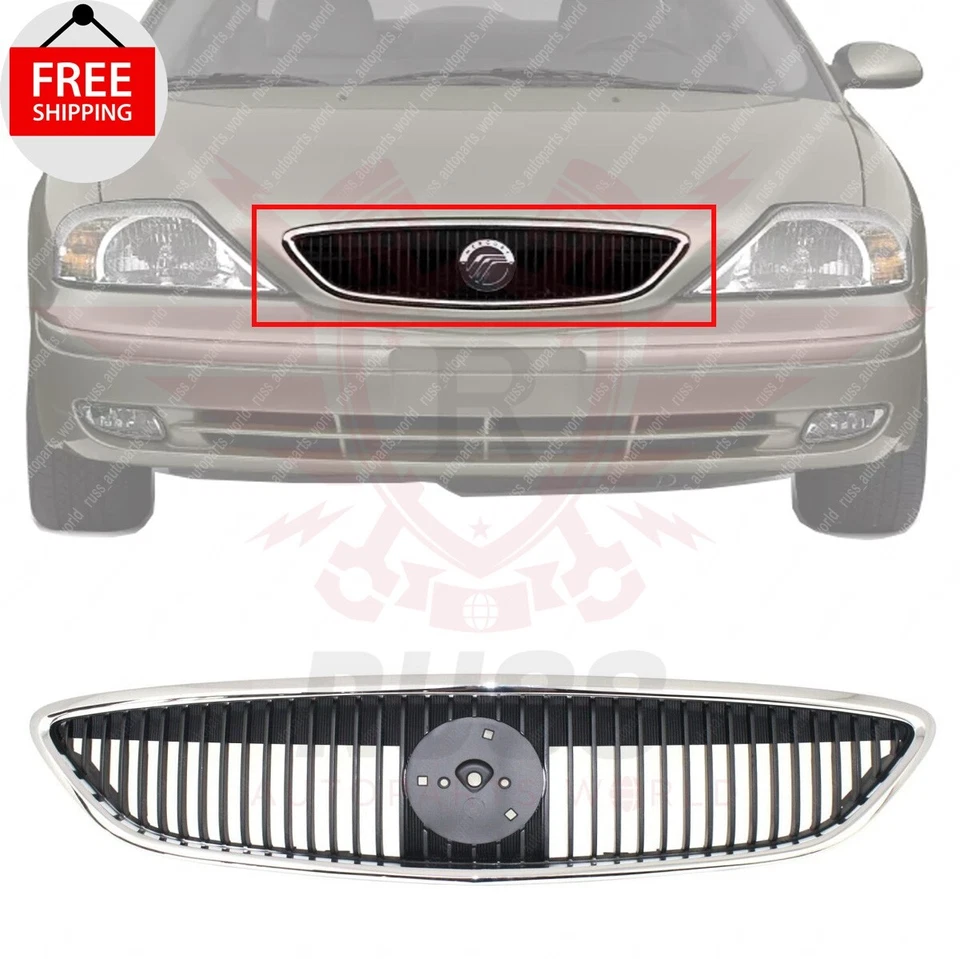 New Front Grille Chrome And Black Fits 2000-2003 Mercury Sable 4-Door FO1200372 Foto 1 de 4