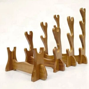 Wooden Samurai Stents Sword Knives Decoration Display Stand Holder Bracket Rack◈ - Picture 1 of 12