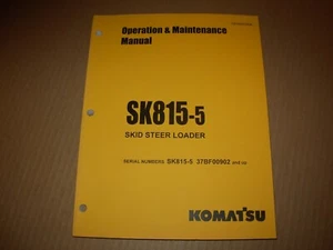 Komatsu SK815-5 Skid Steer Loader Operation Maintenance Manual s/n 37BF00902-up - Picture 1 of 4