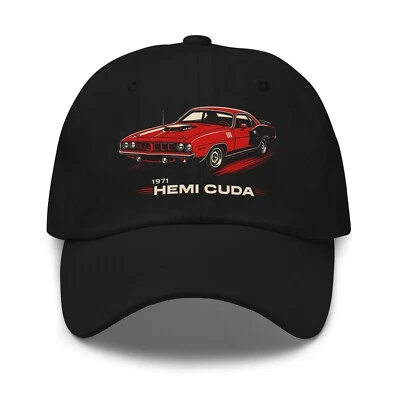 1971 Cuda Vintage Muscle Car Adjustable Baseball Cap Classic Automotive Dad Hat - Image 1 of 4