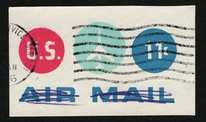 US 1971 #UC43 Air Mail 11c Jet Plane Cut Square - Picture 1 of 2