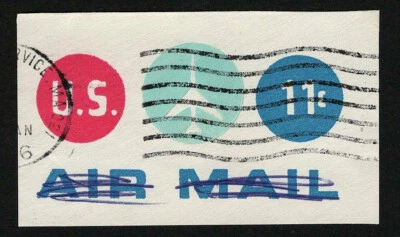 US 1971 #UC43 Air Mail 11c Jet Plane Cut Square - Image 1 of 2