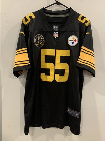 Pittsburgh STEELERS #55 Devin Bush Jr NIKE NFL Football Jersey L DMR Patch Cover