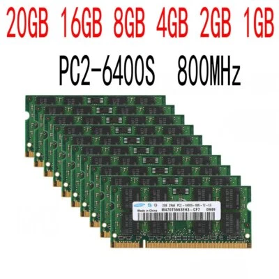 16GB 8GB 4GB 2GB DDR2-800Mhz PC2-6400S 200Pin Laptop memoria RAM Per Samsung IT - Immagine 1 di 4