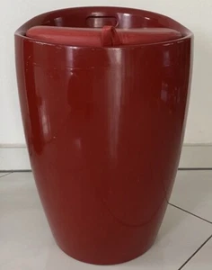 Designer Sitzhocker Deckel Rund Aufbewahrung Hocker Wäschetruhe Wäschehocker Rot - Bild 1 von 7
