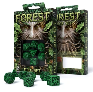 Juego De Dados De Selva Verde Y Negra Para Juegos De Rol Q-Workshop NUEVO - Imagen 1 de 2