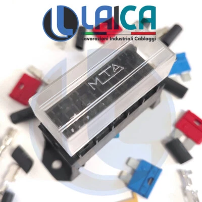 Fusible 6 Fuse Boîte Porte-Fusible Auto Moto Camper Nautique 1 Kit De - Photo 1/4